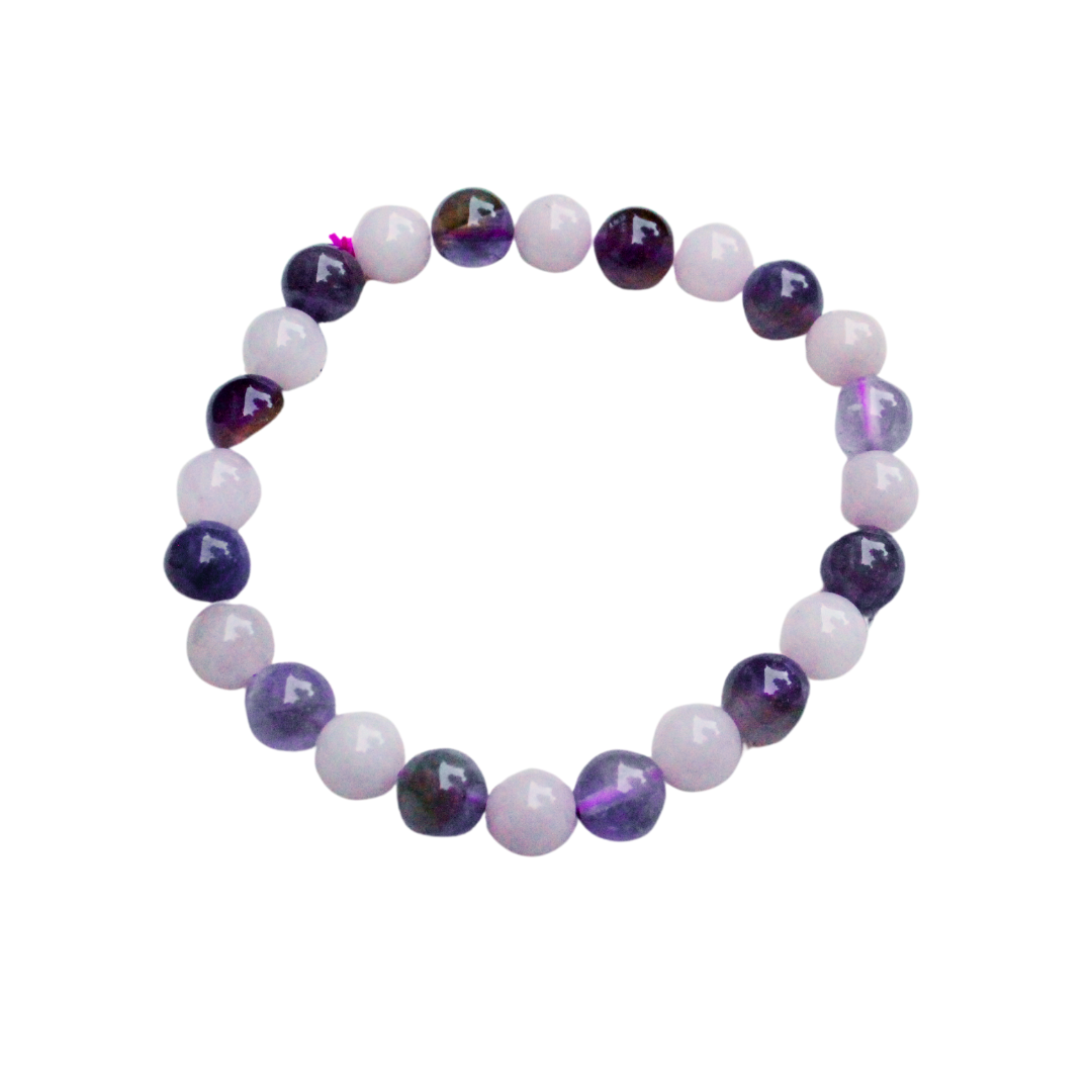 Amethyst & Rose Quartz bracelet for love, healing and relationships