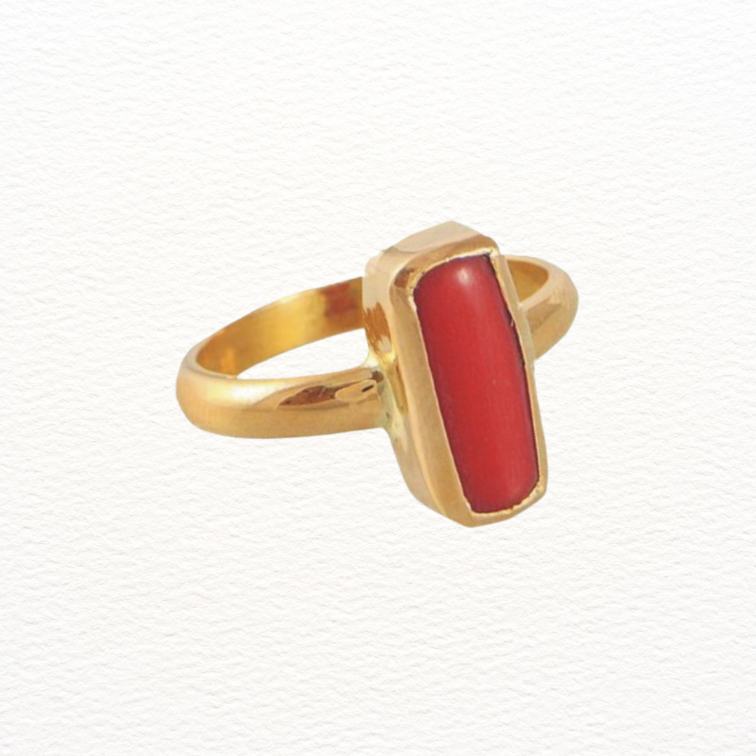 Natural, 100% Original Red Coral Stone (Munga Ring) in adjustable  Panchdhatu Ring - Aemorio